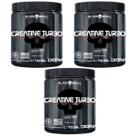 Kit 3X Creatine Turbo Monohidratada - 300g Sem Sabor - Black Skull