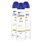 Kit 3X Desodorante Antitranspirante Aerosol Dove Original 150ml Kit 3X Desodorante Antitranspirante Aerosol Dove Original 150ml