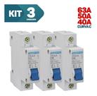 Kit 3x Disjuntor Elétrico Din 1 Polo 40a 50a 63a Tr3ka Cc Kit 3x Disjuntor Elétrico Din 1 Polo 40a 50a 63a Tr3ka Cc