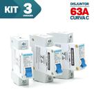 Kit 3x Disjuntor Elétrico Din 1 Polo 40a 50a 63a Tr3ka Cc Kit 3x Disjuntor Elétrico Din 1 Polo 40a 50a 63a Tr3ka Cc