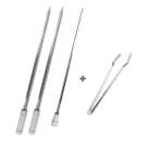 Kit 3x Espetos Espada, Coração 50cm E Pegador De Carne Ino