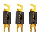 Kit 3x Fusíveis Tipo Faca Cartucho Grande Banhado a Ouro Modelo Anl Technoise Energia Solar Proteção Bateria Módulo