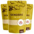 Kit 3x Gengibre em Po sabor intenso 100 Puro 100g praticidade sabor caracteristico otimo rendimento Sem Gluten Sem Lactose