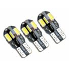 Kit 3x Led T10 8 Leds Can Bus Canceller T10 6000k Branco-neutro