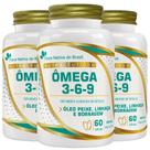 Kit 3X Ômega 3,6,9 (Óleo de peixe, linhaça e borragem) 60 cápsulas - Flora Nativa Kit 3X Ômega 3,6,9 (Óleo de peixe, linhaça e borragem) 60 cápsulas - Flora Nativa