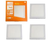 Kit 3x Painel De Sobrepor Home Led Quadrado 18W 6,5K Bivolt 22,5 x 22,5Cm Llumm Bronzearte