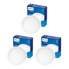 Kit 3x Painel Plafon Spot Embutir Luminaria 6w Philips 4000k
