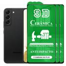 Kit 3x Película 9D Cerâmica P/ Samsung Galaxy S22 Plus - Protetora Anti Impacto Queda Choque Shock Flexível Nano