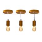 kit 3x Pendente Tubo Cilindro Alumínio 10cm Cobre + Filamento Carbono ST64 220V St458 kit 3x Pendente Tubo Cilindro Alumínio 10cm Cobre + Filamento Carbono ST64 220V St458