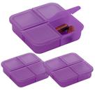 Kit 3x Porta Comprimidos com 4 Divisórias TopGet Violeta
