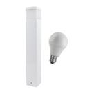 KIT 3X Poste luminária jardim balizador 50cm E27 branco + LED 12W branco frio st222