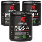 Kit 3x Pré Treino Muscle Pump Pre Workout 300g - Espartanos - Sabor Limão