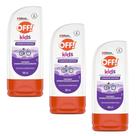 KIT 3X Repelente de Insetos OFF Kids 200ml Loção Cheirinho Gostoso 4Hrs Prot 2 Anos Infantil Criança