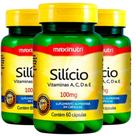 KIT 3X Silício 100% IDR + Vitaminas 60 cápsulas - Maxinutri