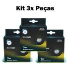 Kit 3X Spot LED Embutir 7W Downlight Preto