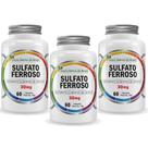 Kit 3x Sulfato Ferroso (30mg) 60 Cápsulas Flora Nativa do Brasil