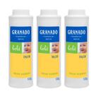 Kit 3x Talco Infantil Granado Tradicional 100g Proteção Contra Umidade, Pele Sequinha e Suave para Bebês