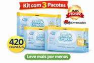 Kit 3x Toalhinhas Umedecidas Bebê Limpinho Premium Cimed 140 Unidades - Hipoalergênicas Sem Álcool