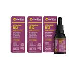 Kit 3x Vitamina B12 Metilcobalamina gotas 3x30ml Sabor Frutas Vermelhas Maltta