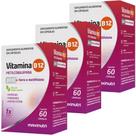 KIT 3X Vitamina B12 PLUS (Metil + Ferro + Ácido Fólico) 60 cáp - Maxinutri