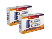 Kit 3x Vitamina K2 Menaquinona + D3 Colecalciferol 30 Cápsulas 500mg