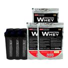 KIT 3x Whey Protein 500g + 3x Coqueteleira - Bodybuilders