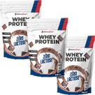 Kit 3X Whey Protein Zero Lactose - 900g Refil Chocolate - NewNutrition