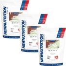 Kit 3X Whey Protein Zero Lactose All Natural - 900g Refil Morango - NewNutrition