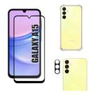 KIt 3x1 Pelicula Vidro 3D Samsung A15 Capa Capinha Anti Shock Pelicula Camera 3D