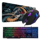 Kit 3x1 Teclado Gamer Mouse 2400 RGB Mouse Pad XXL