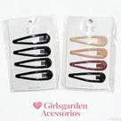 Kit 4/8 Unidades de Presilhas de Cabelo Tic Tac Grande 7cm - Cores Neutras e Marrom Preto Luxo
