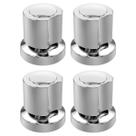 Kit 4 Acabamento de Registro C40 Metal Cromado Base Padrão Deca 16 Estrias Pressão Gaveta Geral