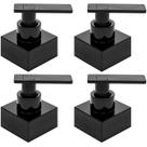 Kit 4 Acabamento para Registro 1.1/2 e 1.1/4 ou 50mm Alavanca Preto Gaveta Geral Padrão Deca