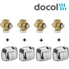 Kit 4 Acabamento para Válvula Clássica Salvágua + 4 Válvula de Descarga Base 1 1/2 - Docol