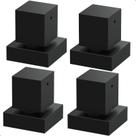 Kit 4 Acabamentos Registro Metal Preto Quadrado Padrão Deca