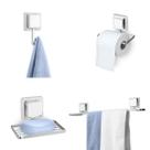 Kit 4 Acessórios Para Banheiro Suporte Em Aço Dupla Face 3M Sem Furos Cor:Cromado Kit 4 Acessórios Para Banheiro Suporte Em Aço Dupla Face 3M Sem Furos Cor:Cromado