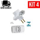 Kit 4 Adaptador de Tomada Benjamin 3 PINOS Formato T de 10A
