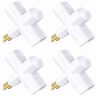 Kit 4 Adaptador de Tomada Tipo T Benjamim 2P+T 10A MarGirius