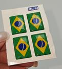 Kit 4 Adesivos Resinado Placa de carro bandeira Brasil 2,3X1,5 CM