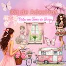 Kit 4 Adesivos Scrapbook Biblia Journal Vida em Tons de Rosa