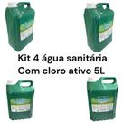 Kit 4 água sanitária qboa 5l com cloro ativo alvejante
