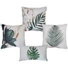 Kit 4 Almofada Cheias De Linho Folhagens Baguete Verde 45x45 Kit 4 Almofada Cheias De Linho Folhagens Baguete Verde 45x45