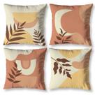 Kit 4 Almofadas 40cm X 40cm Zíper Invisível Decorativa Sala Com Refil Cheio Estampada