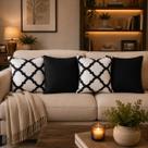 Kit 4 Almofadas Cheia Decorativas Geométrica 45x45 Estampada Kit 4 Almofadas Cheia Decorativas Geométrica 45x45 Estampada