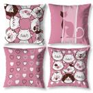 Kit 4 Almofadas Cheias 40cm x 40cm Decorativas Estampadas Digital Coloridas Sala Sofá Quarto Kit 4 Almofadas Cheias 40cm x 40cm Decorativas Estampadas Digital Coloridas Sala Sofá Quarto