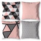 Kit 4 Almofadas Cheias 40cm x 40cm Decorativas Estampadas Digital com Refil Sala com Zíper