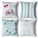 Kit 4 Almofadas Cheias 40cm x 40cm Modernas Decorativas Estampadas Digital Sala Sofá Quarto