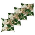 Kit 4 Almofadas Cheias Belize Impermeável Folhagens Verde Costela de Adão 45cmx45cm