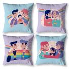 Kit 4 Almofadas Cheias LGBT Decorativas Com Refil Sala Orgulho Gay Digital com Zíper