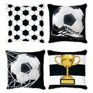 Kit 4 Almofadas Decorativa COM ENCHIMENTO Futebol Bola e Rede Preto e Branco Seu Time do Coração